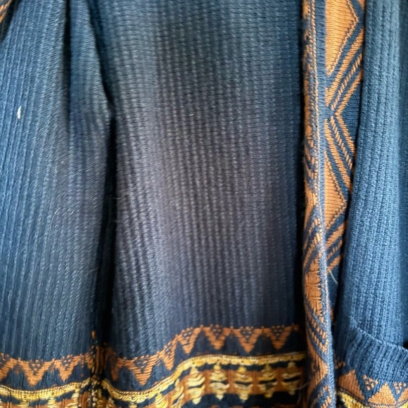 Lucky Brand Navy and Orange Hooded Knit Cardigan - Picture 4 of 8